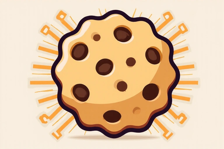 Cookie icon with a digital circuit background